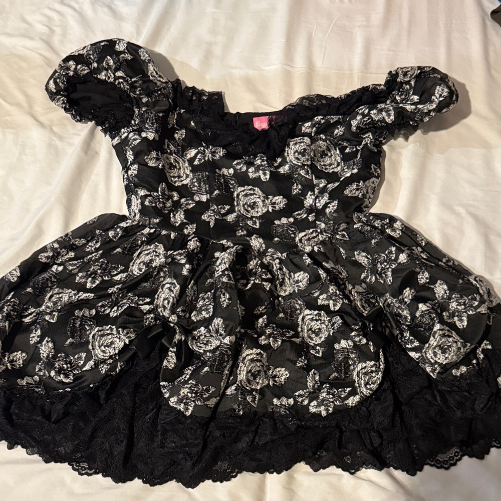 Dolls Kill Black and White Floral Maxi Dress